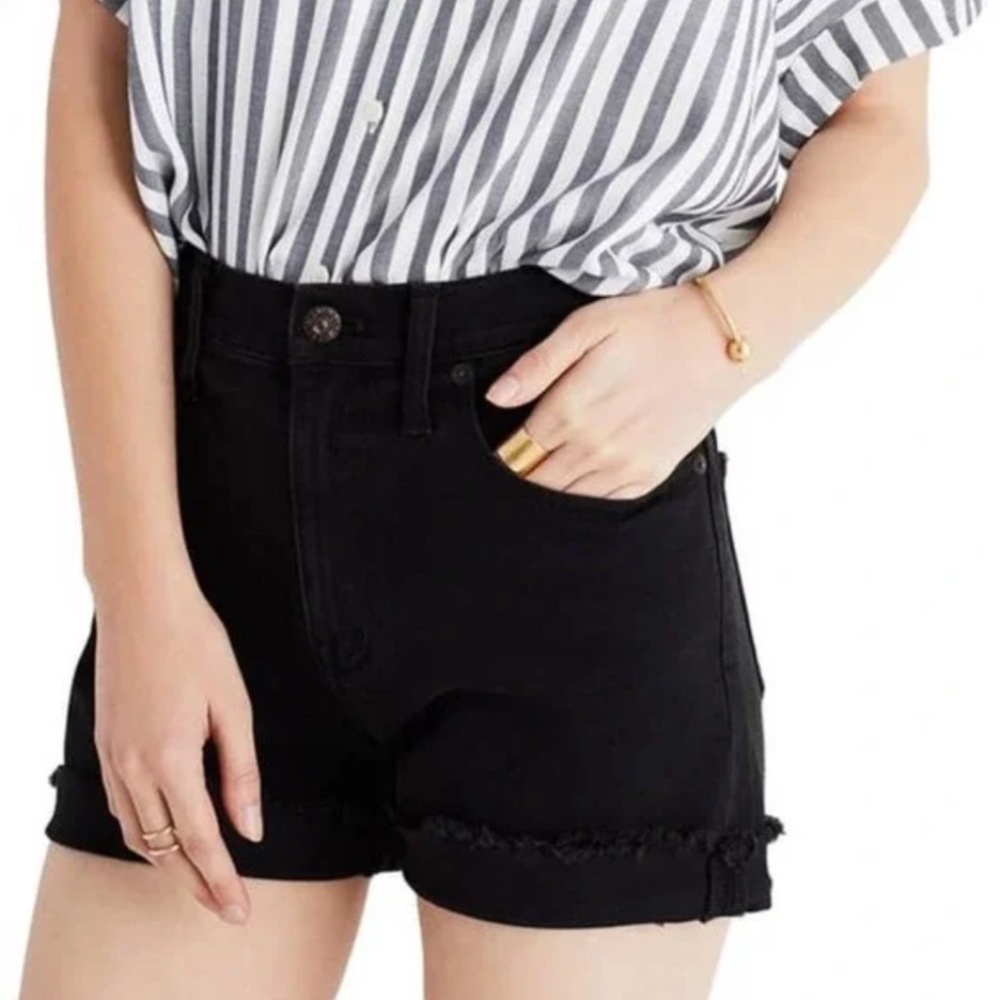 Madewell High Rise Denim Shorts Black